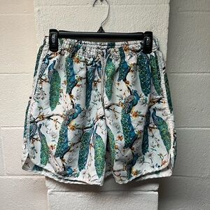 Peacock Print Men's Shorts. Large